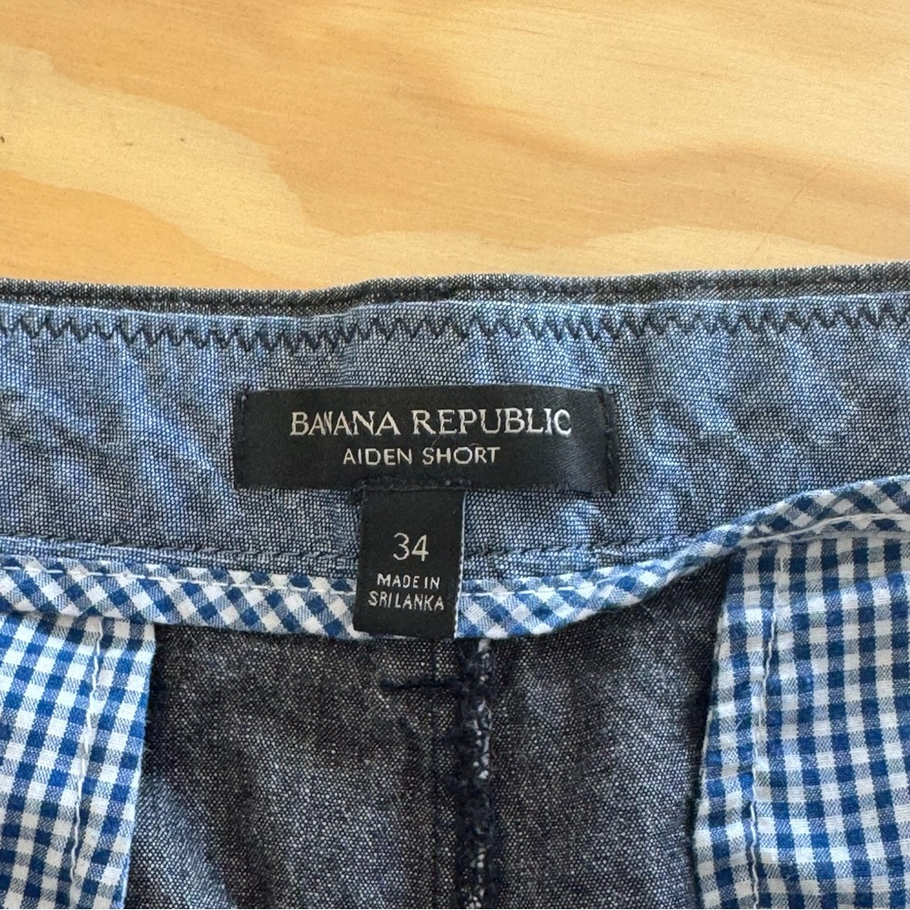Banana Republic Men's 9" Aiden Short Flat Front Cotton Dark Grey W34 - Picture 6 of 12
